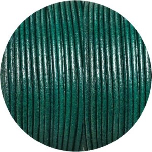 Cuir rond de 2mm vert turquoise Espagne-Premium