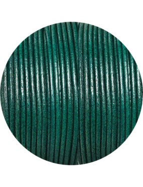 Cuir rond de 2mm vert turquoise Espagne-Premium