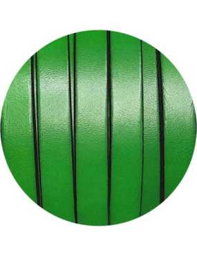 Cuir plat vert satiné de 10mm en vente au cm