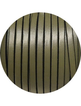 Cuir plat lisse de 5mm kaki satiné en vente au cm
