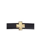 Passant croix de 8mm en zamak couleur or pour cuir plat 5mm