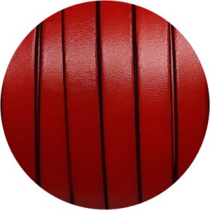 Cuir plat de 10mm rouge vendu au cm-Premium