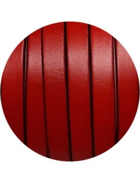 Cuir plat de 10mm rouge vendu à la coupe au mètre-Premium
