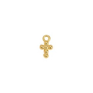 Breloque croix à picots en métal couleur or
