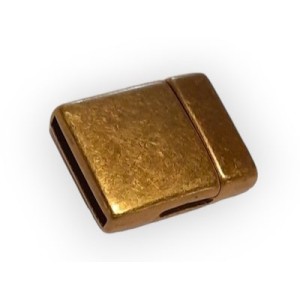 Fermoir magnétique lisse pour cuir plat de 15mm couleur bronze
