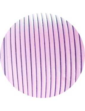 Cuir plat lisse de 3mm couleur lilas pastel en vente au cm pour vos bracelets