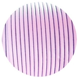 Cuir plat lisse de 3mm couleur lilas pastel en vente au cm pour vos bracelets