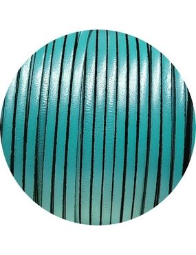Cuir plat lisse de 3mm couleur vert bleu en vente au cm