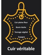 Cuir plat lisse de 5mm marron très foncé vendu au mètre-Premium