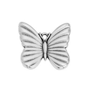 Pampille papillon de 25mm en métal placage argent