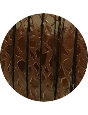 Cuir plat de 5mm fantaisie avec relief marron foncé en vente au cm