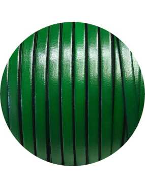 Cordon de cuir plat 5mm vert vendu à la coupe au cm