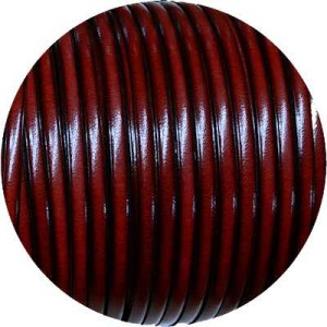 Cordon de cuir plat 5mm couleur bordeaux en vente au cm-Premium.