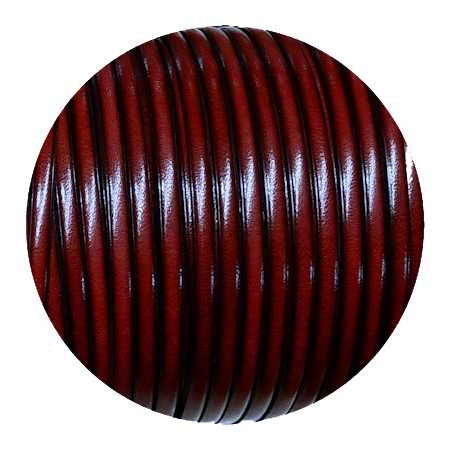 Cuir plat de 5mm lisse bordeaux vendu à la coupe au mètre-Premium.