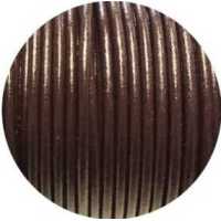 Cordon rond de cuir marron foncé de 2mm-Espagne-Premium
