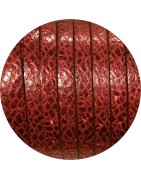 Cuir plat de 10mm avec relief rouge métal et rouge en vente au cm
