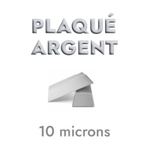 Fermoir magnétique lisse pour cuir plat avec trou de 10 mm plaqué argent 10microns
