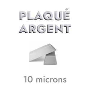 Fermoir type menotte de 19mm plaqué argent brillant 10 microns