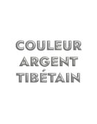 Lot de 10 pampilles tribales allongées couleur argent tibétain-20mm