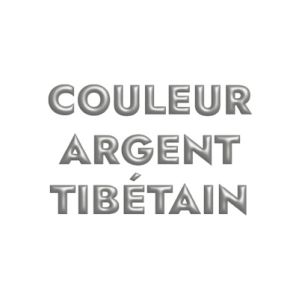 Sachet de 10 pampilles visage metal couleur argent tibetain-11mm