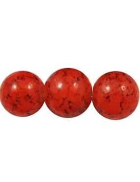 Pochette de 50 perles en verre peint premier prix rouge-6mm